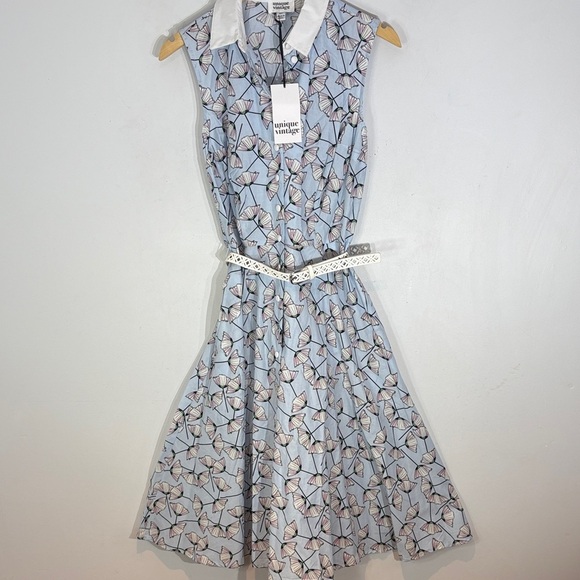 Unique Vintage Dresses & Skirts - Unique Vintage sleeveless 100% cotton floral flare dress size small NWT